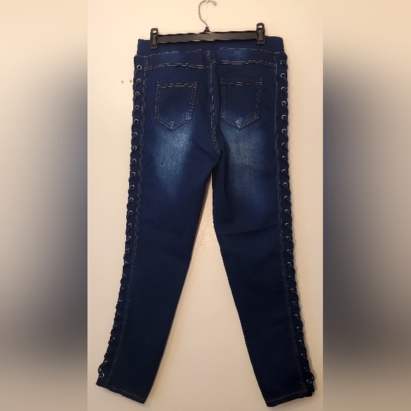 🔥NWOT JVINI Jeggings Blue Women US Large - Picture 2 of 12